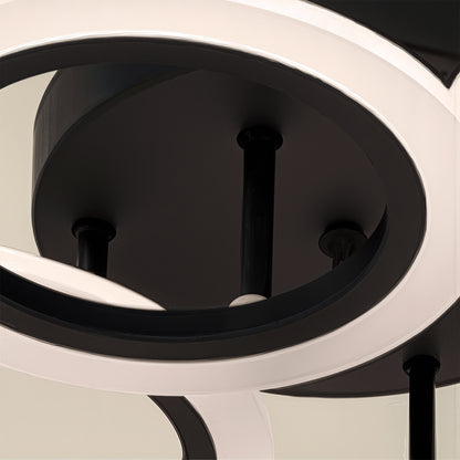 Πολυέλαιος LED με τηλεχειριστήριο BETTY 44W, 4 Κύκλοι, Κρύο/Ζεστό/Ουδέτερο φως, Ρυθμιζόμενο, Μαύρο