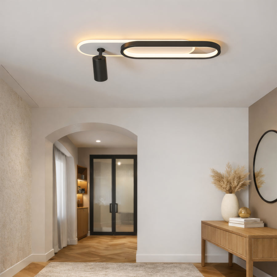 Πολυέλαιος LED με Ρυθμιζόμενο Προβολέα FISSO Camilla 49W, φως 3000/4000/6000k, Μαύρο