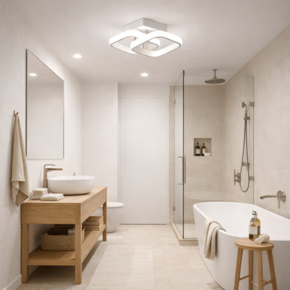 Πολυέλαιος LED VERTEX Matrix, Επικαλυπτόμενα διαμάντια, Μεταλλικά πλαίσια, 11W, 2 Διαμάντια, Κρύο/Ζεστό/Ουδέτερο φως 3000K/4000K/6000K, Λευκό