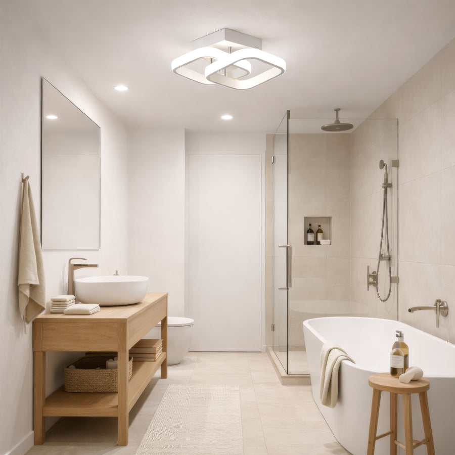 Πολυέλαιος LED VERTEX Matrix, Επικαλυπτόμενα διαμάντια, Μεταλλικά πλαίσια, 11W, 2 Διαμάντια, Κρύο/Ζεστό/Ουδέτερο φως 3000K/4000K/6000K, Λευκό