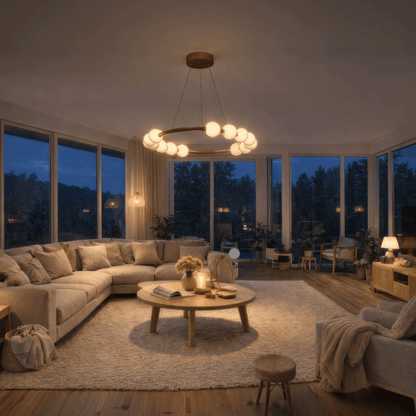 Nova 57W Ακρυλικός LED Κρεμαστός Πολυέλαιος με Τηλεχειριστήριο, Ρυθμιζόμενο, 3000K/4000K/6000K, Χρυσό, Μέταλλο και Ακρυλικό