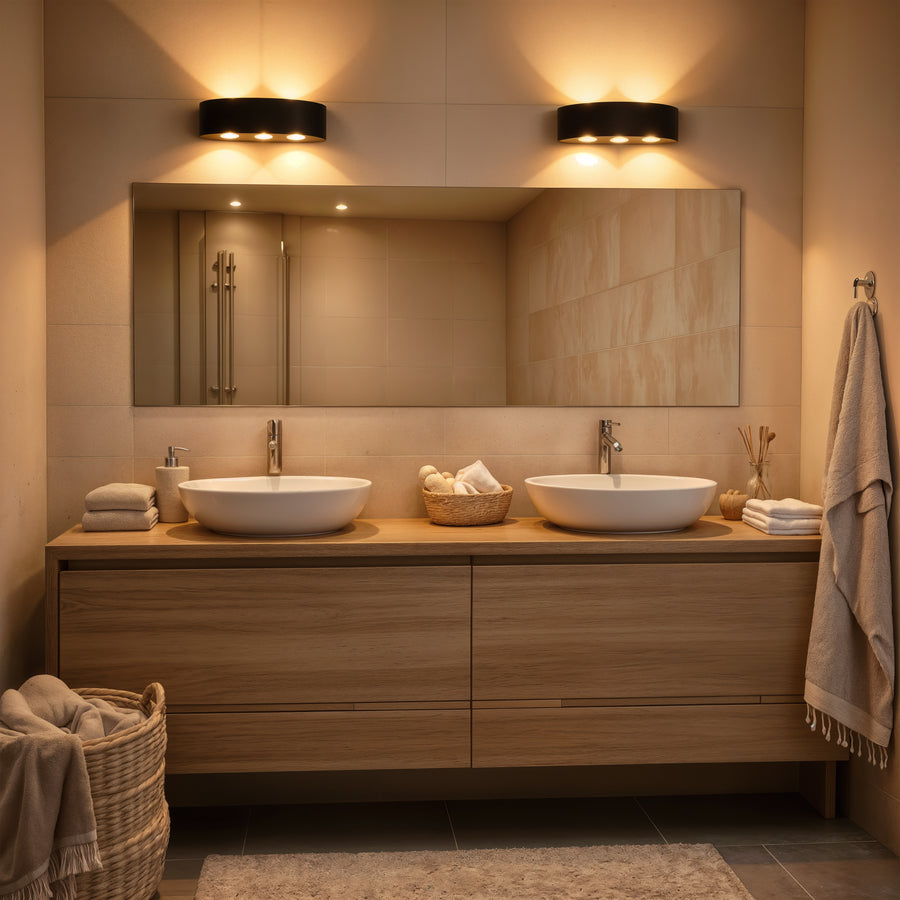 Ellis Εξωτερικό φως τοίχου LED, 6W, 6 πηγές φωτός, θερμό φως, μαύρο