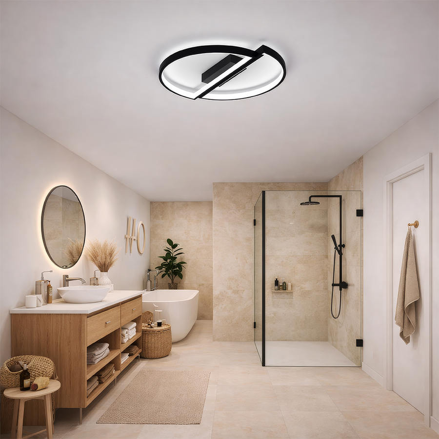 Πολυέλαιος LED με τηλεχειριστήριο VECTOR ARCUS 52W, 2 Στοιχεία, Κρύο/Ζεστό/Ουδέτερο φως, Ρυθμιζόμενο, Μαύρο