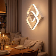 Πολυέλαιος LED VERTEX Matrix, Επικαλυπτόμενα διαμάντια, Μεταλλικά πλαίσια, 11W, 2 Διαμάντια, Κρύο/Ζεστό/Ουδέτερο φως 3000K/4000K/6000K, Λευκό