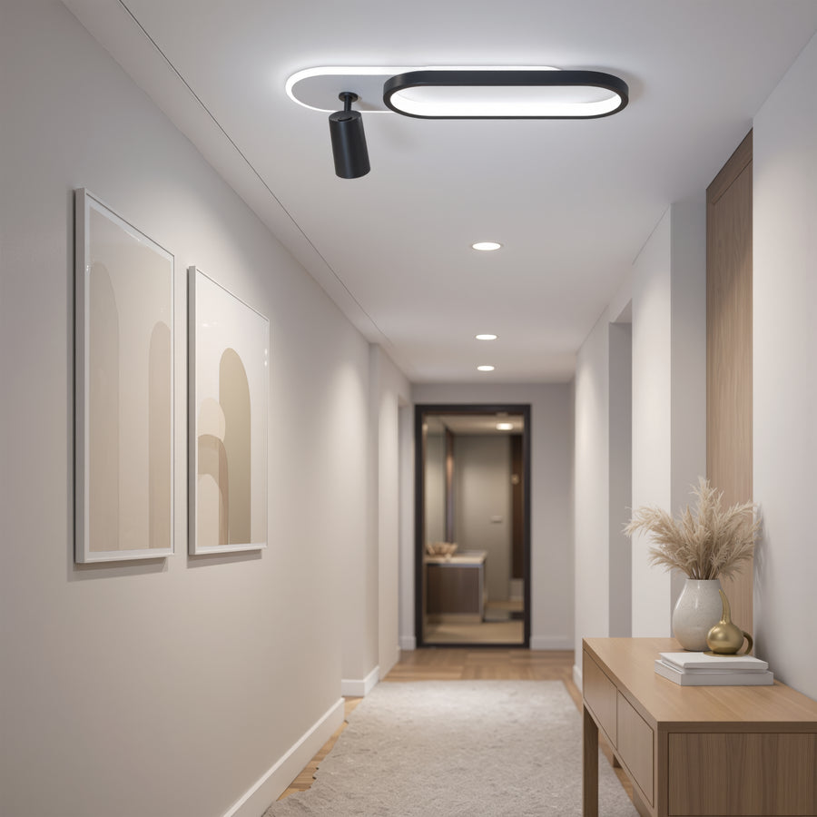 Πολυέλαιος LED με Ρυθμιζόμενο Προβολέα FISSO Camilla 49W, φως 3000/4000/6000k, Μαύρο