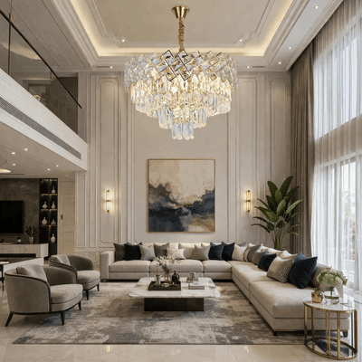 Κρυστάλλινος πολυέλαιος WINDSOR Eleganza 8x E14, Διάμετρος 39cm, Γυαλιστερό χρυσό, Ρυθμιζόμενο ύψος, Μέταλλο και Κρύσταλλο