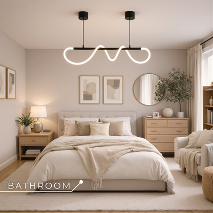 Πολυέλαιος DIVINO LED με εύκαμπτο σωλήνα σιλικόνης - 24W, ρυθμιζόμενο φως, ματ μαύρο