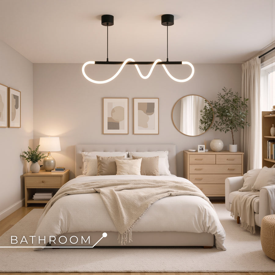 Πολυέλαιος DIVINO LED με εύκαμπτο σωλήνα σιλικόνης - 24W, ρυθμιζόμενο φως, ματ μαύρο