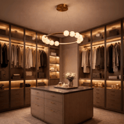 Nova 57W Ακρυλικός LED Κρεμαστός Πολυέλαιος με Τηλεχειριστήριο, Ρυθμιζόμενο, 3000K/4000K/6000K, Χρυσό, Μέταλλο και Ακρυλικό