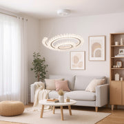 Πολυέλαιος LED LT188WH, Κρύσταλλο και μέταλλο, 40W, Ρυθμιζόμενο, Ρυθμιζόμενο ύψος, Κρύο/Ζεστό/Ουδέτερο φως, Πολυτελής Φωτισμός