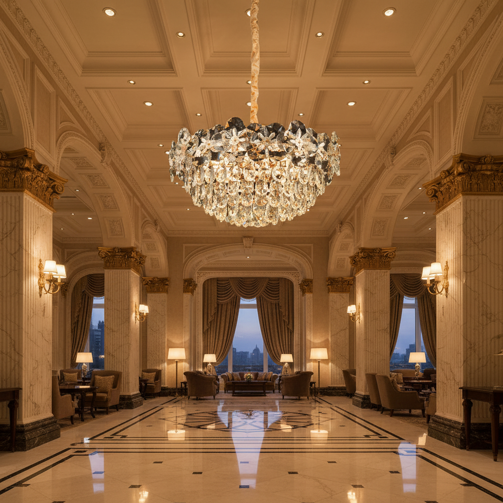 Crystal Chandelier JARDIN Eleganza 9xE14, Διάμετρος 50cm, Ύψος 30cm, Γυαλιστερό χρυσό, Ρυθμιζόμενο ύψος, Κομψή σχεδίαση Crystal Chandeliers Προεπιλεγμένος τίτλος Alessandro Design