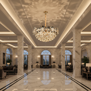 Crystal Chandelier JARDIN Magno 14xE14, Διάμετρος 60cm, Ύψος 35cm, Γυαλιστερό χρυσό, Ρυθμιζόμενο ύψος, Κομψή σχεδίαση Crystal Chandelier Προεπιλεγμένος τίτλος Alessandro Design