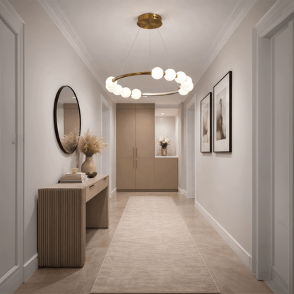 Nova 57W Ακρυλικός LED Κρεμαστός Πολυέλαιος με Τηλεχειριστήριο, Ρυθμιζόμενο, 3000K/4000K/6000K, Χρυσό, Μέταλλο και Ακρυλικό