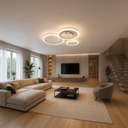 Πολυέλαιος LED με τηλεχειριστήριο BETTY 40W, 3 κύκλοι, κρύο/ζεστό/ουδέτερο φως, ρυθμιζόμενο, λευκό, μέταλλο και ακρυλικό