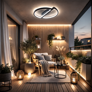 Πολυέλαιος LED με τηλεχειριστήριο VECTOR ARCUS 52W, 2 Στοιχεία, Κρύο/Ζεστό/Ουδέτερο φως, Ρυθμιζόμενο, Μαύρο