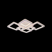 Πολυέλαιος LED με τηλεχειριστήριο και κρύσταλλο QUADRIS RGB 170W, 6 τετράγωνα, κρύο/θερμό/ουδέτερο φως, ρυθμιζόμενο, λευκό