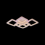 Πολυέλαιος LED με τηλεχειριστήριο και κρύσταλλο QUADRIS RGB 170W, 6 τετράγωνα, κρύο/θερμό/ουδέτερο φως, ρυθμιζόμενο, λευκό