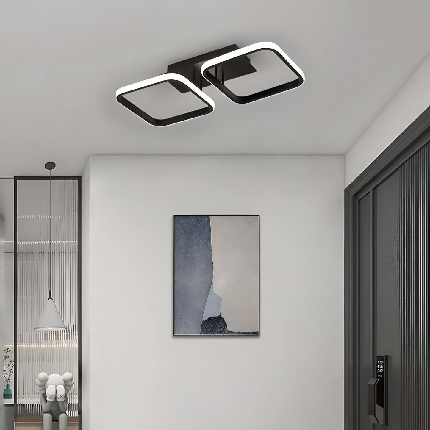 LED LED Vertex Πλέγμα παράλληλη, 16W, 2 τετράγωνα κρύο/ζεστό/ουδέτερο φως, μαύρο
