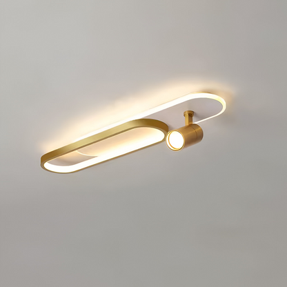 Πολυέλαιος LED με Ρυθμιζόμενο Προβολέα FISSO Camilla, 48W, Κρύο/Ζεστό/Ουδέτερο φως 3000K/4000K/6000K, Γυαλιστερό χρυσό, μέταλλο και ακρυλικό