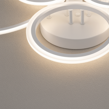 Πολυέλαιος LED με τηλεχειριστήριο BETTY 82W, 6 κύκλοι, κρύο/ζεστό/ουδέτερο φως, ρυθμιζόμενο, λευκό