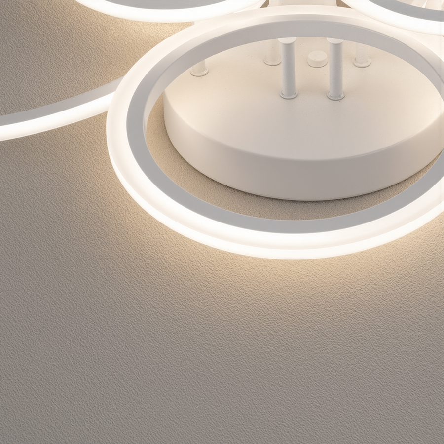Πολυέλαιος LED με τηλεχειριστήριο BETTY 82W, 6 κύκλοι, κρύο/ζεστό/ουδέτερο φως, ρυθμιζόμενο, λευκό