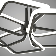 Κρεμαστός πολυέλαιος LED με τηλεχειριστήριο 103W, 5 Τετράγωνα, Κρύο/Ζεστό/Ουδέτερο φως, Ρυθμιζόμενο, Μαύρο