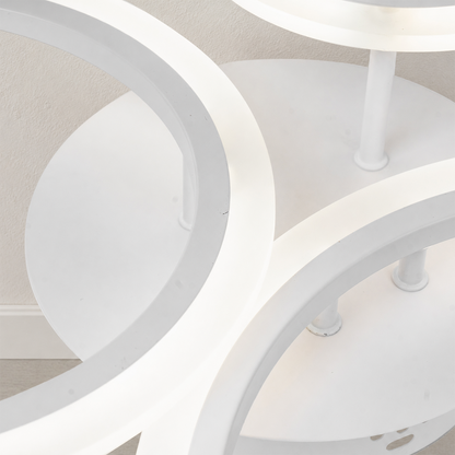 Πολυέλαιος LED με τηλεχειριστήριο BETTY 40W, 3 κύκλοι, κρύο/ζεστό/ουδέτερο φως, ρυθμιζόμενο, λευκό, μέταλλο και ακρυλικό