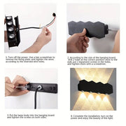 Φωτιστικό τοίχου LED εξωτερικού και εσωτερικού χώρου, 4 πηγές x 1W, IP65, ABS, Μαύρο, 3000K