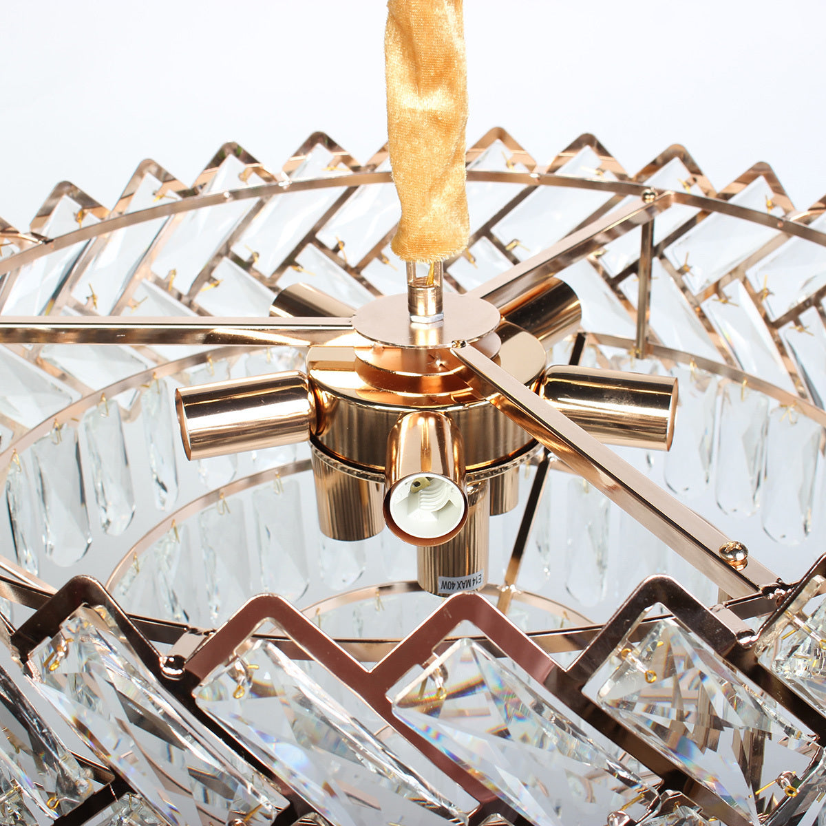 Candelabru Cristal WINDSOR Nobile 5xE14, Diametru 39cm, Auriu Lucios, Inaltime Reglabila Candelabre Cristal Default Title Alessandro Design
