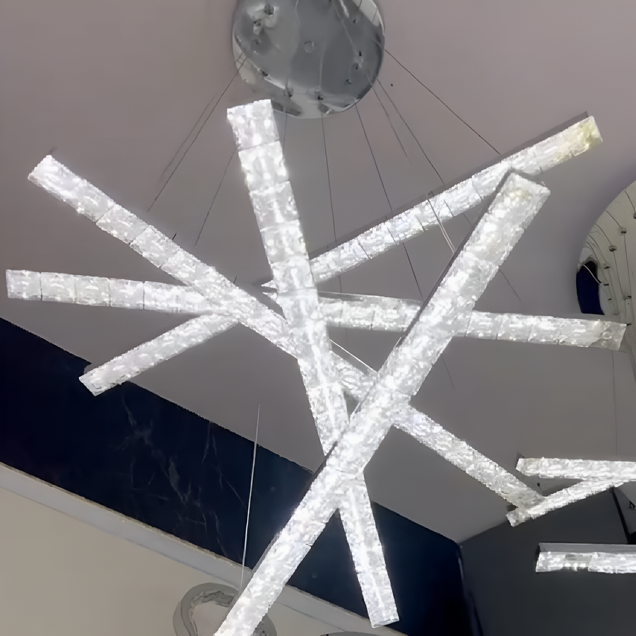 LED πολυέλαιος με τηλεχειριστήριο Liboria, 64W, κρύο/ζεστό/ουδέτερο φως, ασταθές, ασήμι