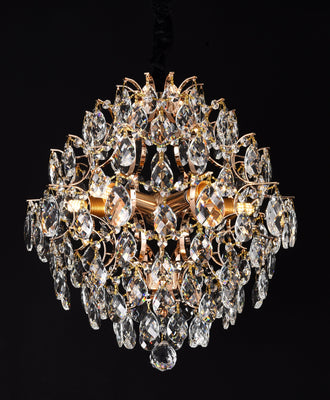 Crystal Chandelier CC9259/5FGD, 5x E14, Διάμετρος 40cm, Γυαλιστερό Χρυσό