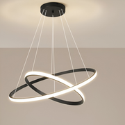LED πολυέλαιος με τηλεχειριστήριο Ricci, 25W, 2 κύκλοι, κρύο/ζεστό/ουδέτερο φως, ασταθές, μαύρο