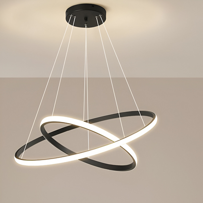 LED πολυέλαιος με τηλεχειριστήριο Ricci, 25W, 2 κύκλοι, κρύο/ζεστό/ουδέτερο φως, ασταθές, μαύρο