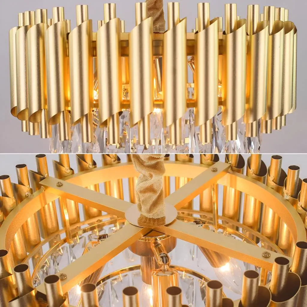 Crystal πολυέλαιο Βερσαλλιές ευγενή 5xe14, διάμετρο 40cm, χρυσό, ρυθμιζόμενο ύψος