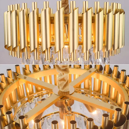 Crystal πολυέλαιο Βερσαλλιές ευγενή 5xe14, διάμετρο 40cm, χρυσό, ρυθμιζόμενο ύψος