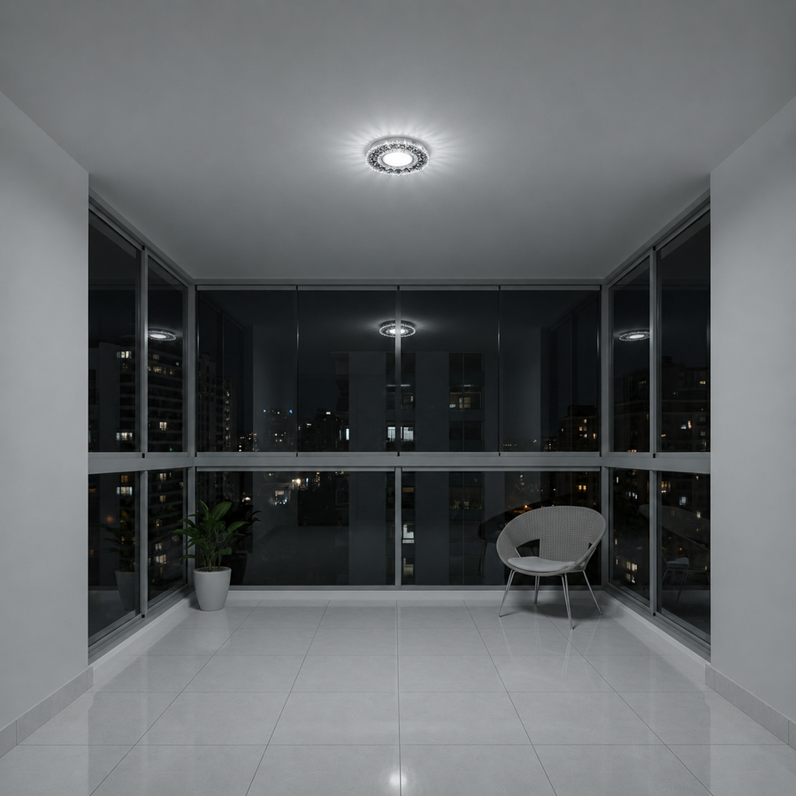 ORBITA LED Spot, 5W, Round, Cold Light + RGB, White, Resin and Glass LED Spot Προεπιλεγμένος τίτλος Alessandro Design