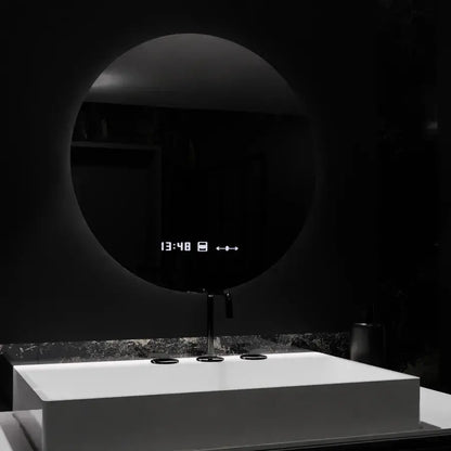 70cm στρογγυλό καθρέφτη καθρέφτη Serenite Motionglow Marcellow Dimable Ρολόι