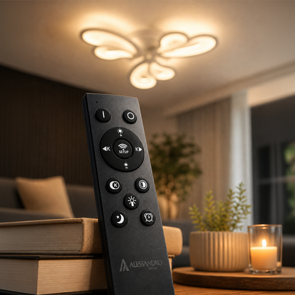 Πολυέλαιος LED με τηλεχειριστήριο BLOSSOM 43W, 3 Πέταλα, Κρύο/Ζεστό/Ουδέτερο φως, Ρυθμιζόμενο, Λευκό