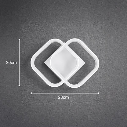 Πολυέλαιος LED VERTEX Matrix, Επικαλυπτόμενα διαμάντια, Μεταλλικά πλαίσια, 11W, 2 Διαμάντια, Κρύο/Ζεστό/Ουδέτερο φως 3000K/4000K/6000K, Λευκό