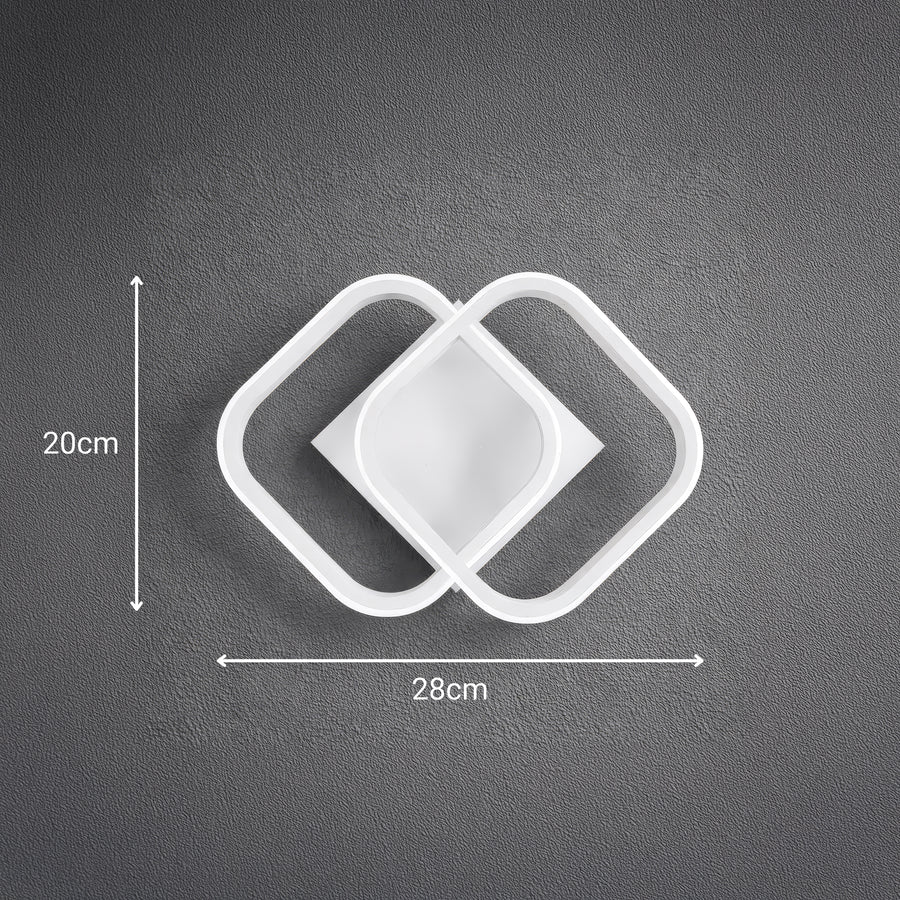 Πολυέλαιος LED VERTEX Matrix, Επικαλυπτόμενα διαμάντια, Μεταλλικά πλαίσια, 11W, 2 Διαμάντια, Κρύο/Ζεστό/Ουδέτερο φως 3000K/4000K/6000K, Λευκό