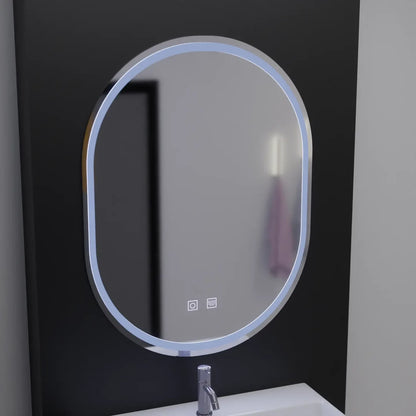 Mirror LED Oval 60x80cm Velara Touch Dimable System Dismantling System