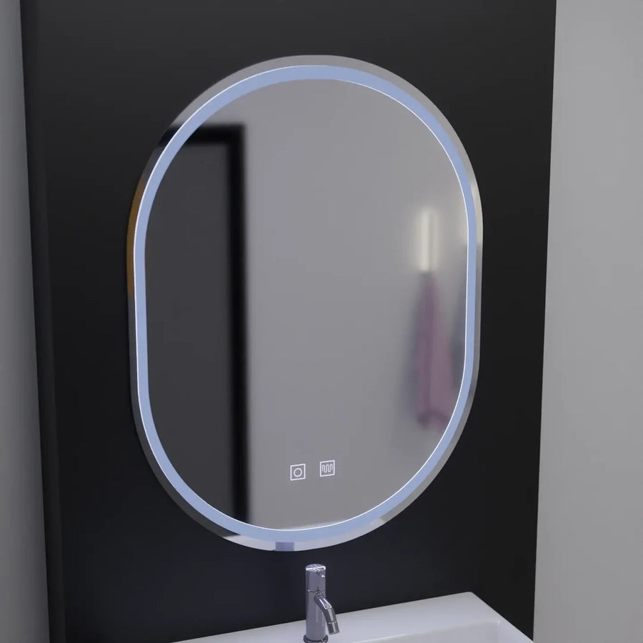 Mirror LED Oval 60x80cm Velara Touch Dimable System Dismantling System