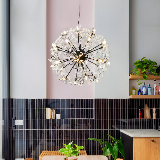 Crystal πολυέλαιος Petalo Amadeo, διάμετρος 49 εκατοστών, 18xg4, μαύρο