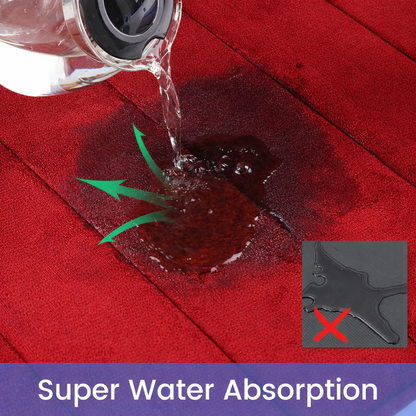 Σετ 3 Χαλάκια Μπάνιου, 50x40 cm, Μπλε, Αντιολισθητικό