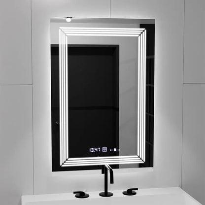 Mirror LED ορθογώνιο 60x80cm Venezia Sensor Motionglow Marcellow Dimable Clock Disrosting System