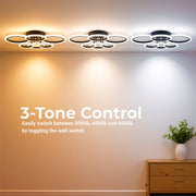 Πολυέλαιος LED με τηλεχειριστήριο BETTY 82W, 6 Κύκλοι, Κρύο/Ζεστό/Ουδέτερο φως, Ρυθμιζόμενο, Μαύρο