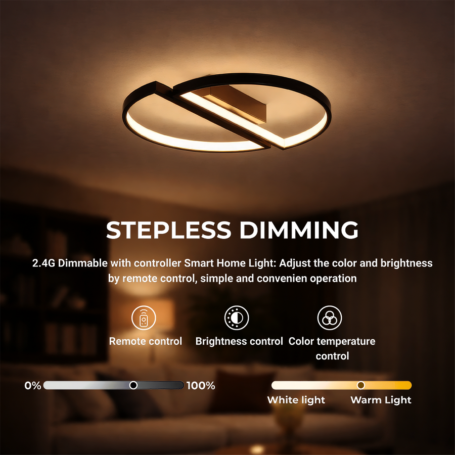 Πολυέλαιος LED με τηλεχειριστήριο VECTOR ARCUS 52W, 2 Στοιχεία, Κρύο/Ζεστό/Ουδέτερο φως, Ρυθμιζόμενο, Μαύρο