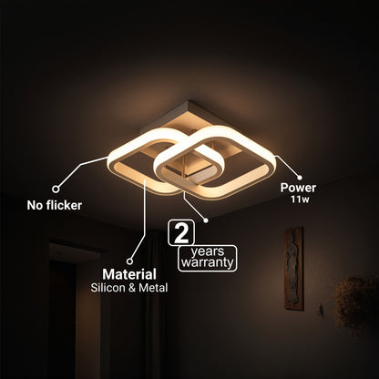 Πολυέλαιος LED VERTEX Matrix, Επικαλυπτόμενα διαμάντια, Μεταλλικά πλαίσια, 11W, 2 Διαμάντια, Κρύο/Ζεστό/Ουδέτερο φως 3000K/4000K/6000K, Λευκό