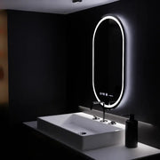 Oval LED Mirror 60x80cm Eminence Motionglow Marcellow Dimable Clock Disrosting System