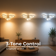 Πολυέλαιος LED με τηλεχειριστήριο BLOSSOM 43W, 3 Πέταλα, Κρύο/Ζεστό/Ουδέτερο φως, Ρυθμιζόμενο, Λευκό